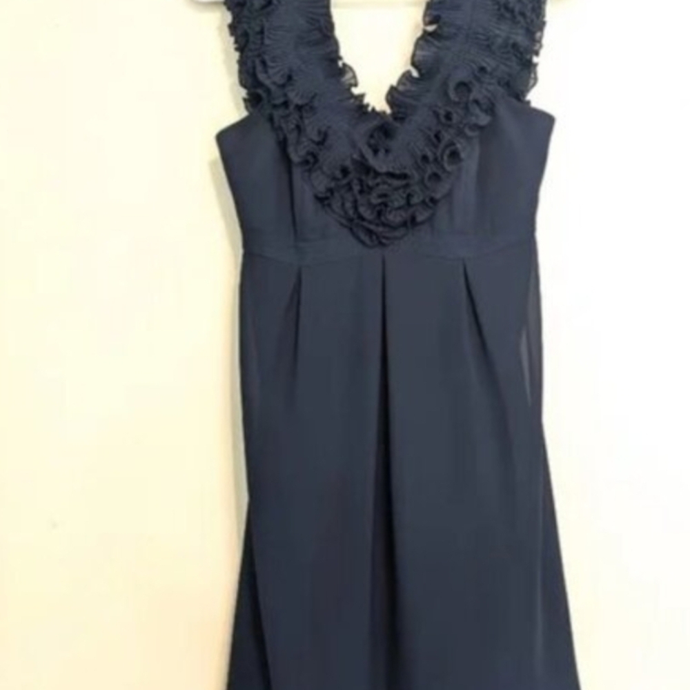 Lilly PULITZER Navy Ruffle Sleeveless Dress Sz 2